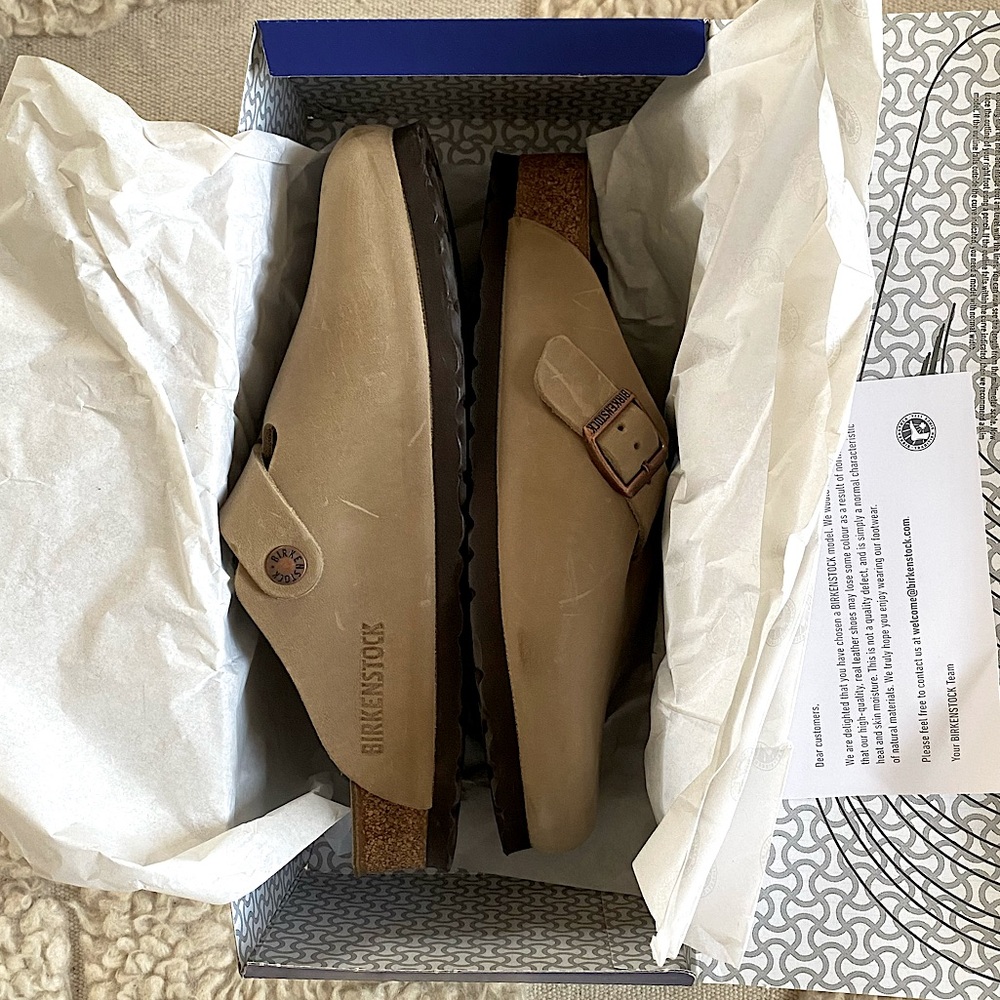 Boston Soft Footbed, Oiled Leather - Tobacco Brown, sz 7.5 / 38
